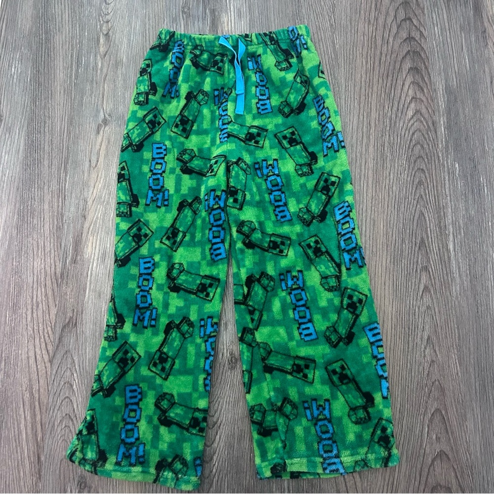 Minecraft boys fleece pajamas pants size 8